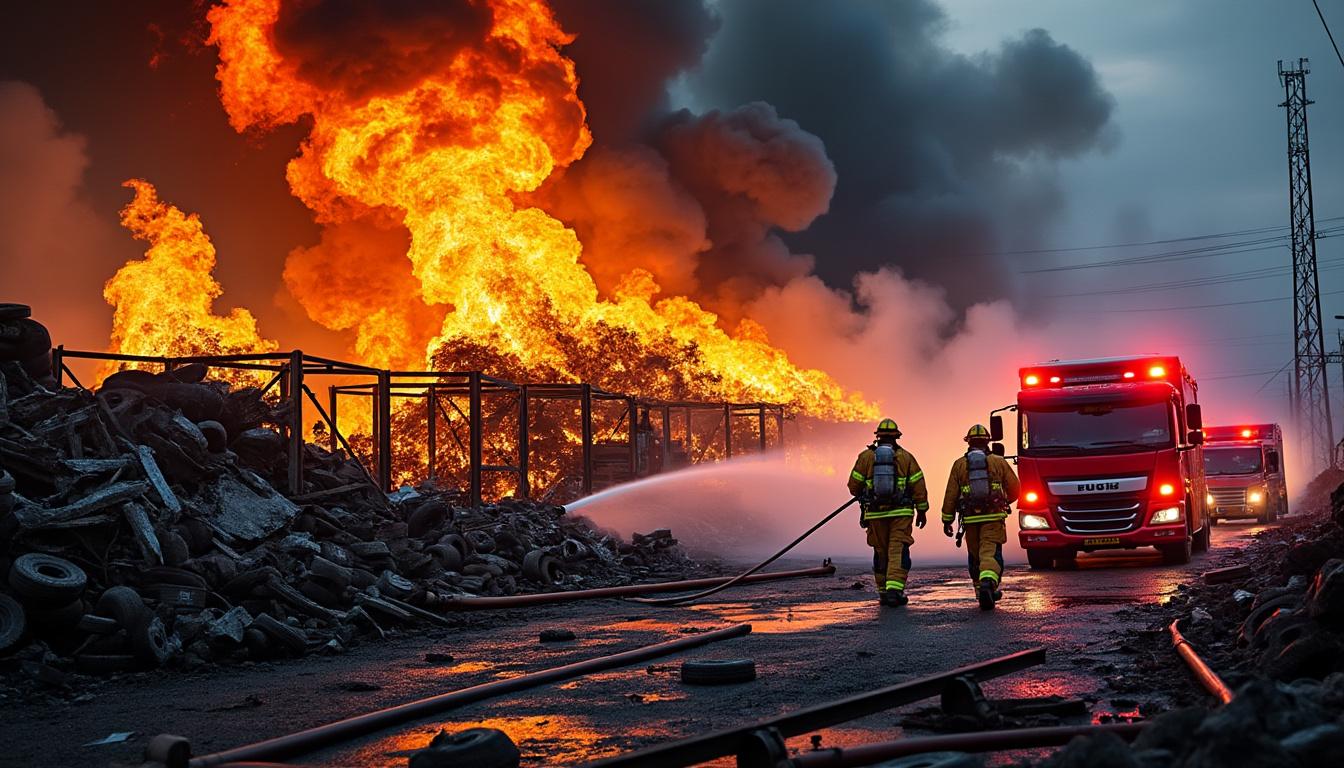 un incendie violent éclate dans un centre de recyclage de pièces automobiles à laval, causant d'importants dégâts. découvrez les détails de cet événement dramatique et les mesures prises par les autorités.
